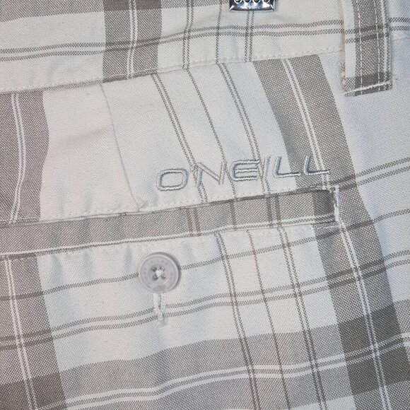 MENS O'NEILL PLAID SHORTS SIZE 28 CREAM AND GRAY GREAT CONDITION - Picture 5 of 7